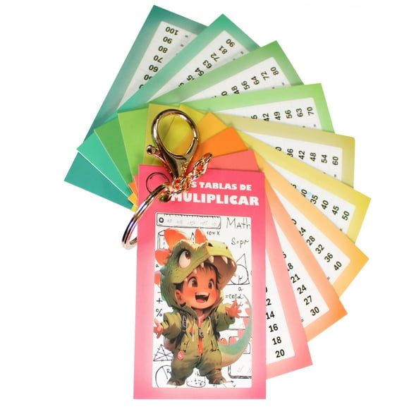 Tabla Multiplicar Llavero Didactico Indispensable Dinosaurio