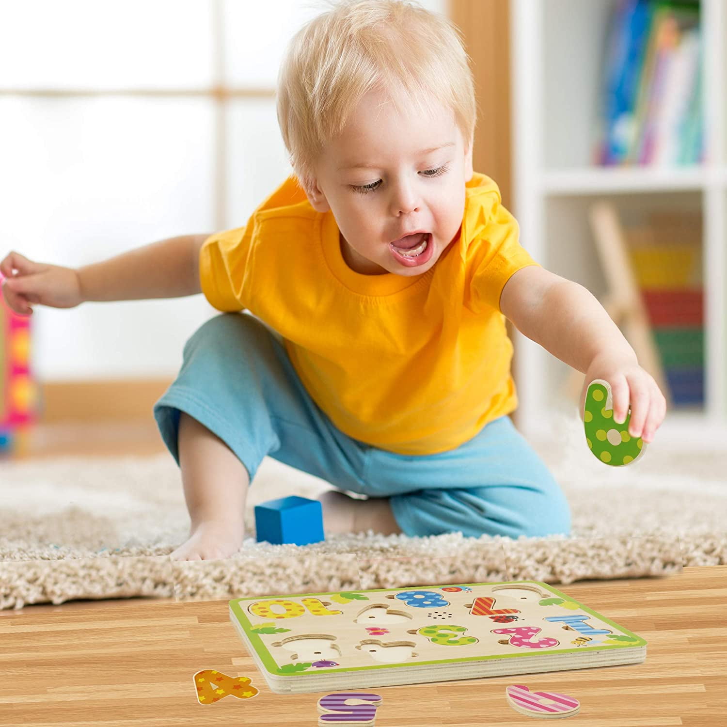 Pidoko Kids Numbers Sound Puzzle - Wooden 123 Counting Board Pidoko Kids Numbers Sound Puzzle - Wooden 123 Counting Board