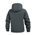 thumbnail image 5 of Mens Winter Windproof Jacket Fleece Lined Hooded Zipper Waterproof Coats Warm Outdoor Hiking Windbreaker With Zip Pocket (XL, Gray), 5 of 5