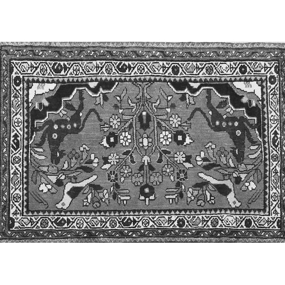 Ahgly Company Indoor Rectangle Persian Gray Traditional Area Rugs, 2' x 3'