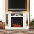thumbnail image 2 of SEI Furniture Claremont Storage Engineered Wood Smart Corner Fireplace in Ivory, 2 of 5