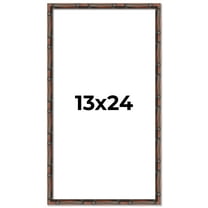 13x24 Frame Brown Bamboo with Dark Coffee/Walnut Finish | Solid Wood Picture Frame Width 0.75