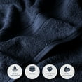 thumbnail image 4 of Superior Hymnia Egyptian Cotton 6-Piece Towel Set, Navy Blue, 4 of 8