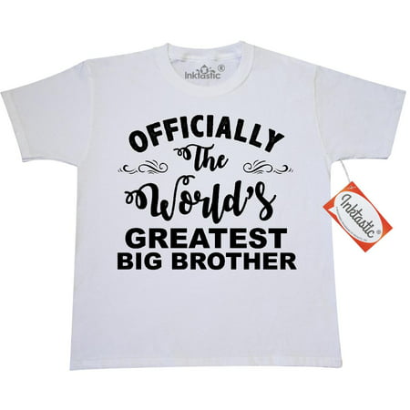 Inktastic Officially The World's Greatest Big Brother Youth T-Shirt Best Tee Kids Children Child Tween Clothing Apparel (Best Kids T Shirts)