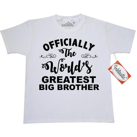 Inktastic Officially The World's Greatest Big Brother Youth T-Shirt Best Tee Kids Children Child Tween Clothing Apparel (Best Clothes For Skiing)