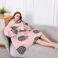 thumbnail image 5 of Oversized Wearable Blanket Hoodie,Pink Hedgehog Pattern Sherpa Blanket Hoodie with Super Pockets,Super Warm Fuzzy Pullover for Women & Men, 5 of 6