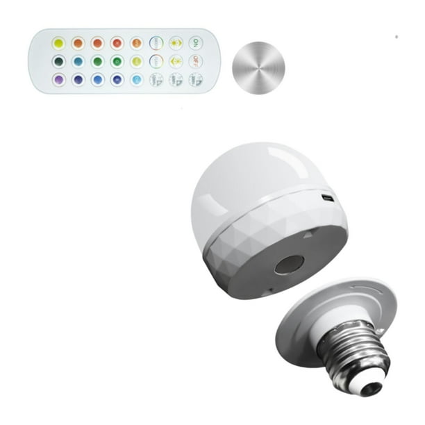 Bombilla recargable con temporizador E27 para lámpara que cambia de color, 5 W, sin cableado 2500mAh Multi Colors