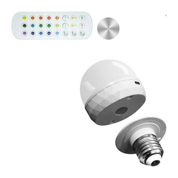 Bombilla recargable con control remoto E27 Cambio de color Cambio de 5 W El accesorio no cableado incrimonable para acampar sala de estar de pared 2500mAh Multi Colors