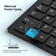 thumbnail image 2 of TECKNET BASICS 2.4G Wireless Keyboard - Mini Compact Keyboard with Media Hotkeys, 12-Month Battery Life, Compatible with PC, Desktop, Laptop, Smart TV - Black, 2 of 7