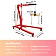 thumbnail image 5 of 2-Ton Heavy-Duty Alloy Steel Engine Hoist - 1500lbs Folding Picker Crane with 8-Ton Hydraulic Pump, 6 Casters, 6 Adjustable Positions, 61*37*57in for Workshop Use, Red, 5 of 10