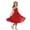 Red-01, variant on Ugoldhm Girls Spaghetti Strap Ruched Midi Dress - Tie Shoulder A-Line Party & Wedding Flower Girl Gown (4-15 Years)