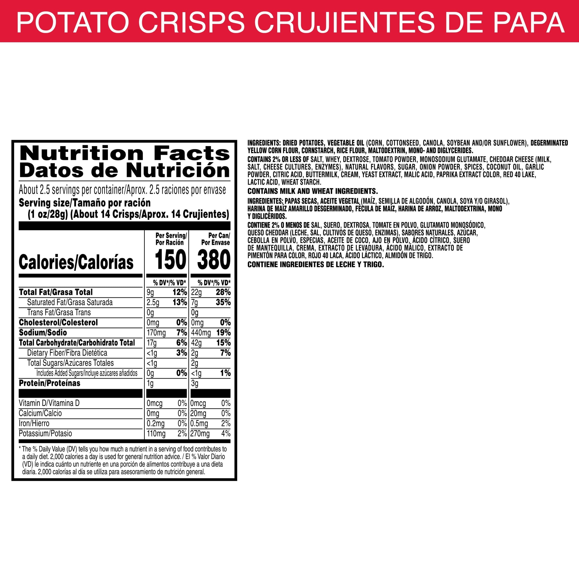 (6 pack) Pringles Potato Crisps Chips, Lunch Snacks, Office and Kids Snacks, Grab N' Go Snack, 2.5oz Can (1 Can)