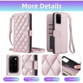 thumbnail image 4 of PYAN-Wallet Case for Samsung Galaxy S20 Plus S20+ 5G with Wrist Strap, Shoulder Strap, Multiple Card Slots Folio Purse, PU Leather Stand Phone Cover for S20+5G S20plus 20S + S2O S 20 20+ G5 Pink, 4 of 4