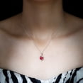 thumbnail image 4 of Rosec Jewels Lab Grown Ruby Heart Pendant Necklace with Infinity Knot - Cocktail Necklace - AAAA Grade - Ready to Gift, 925 Sterling Silver, 4 of 7