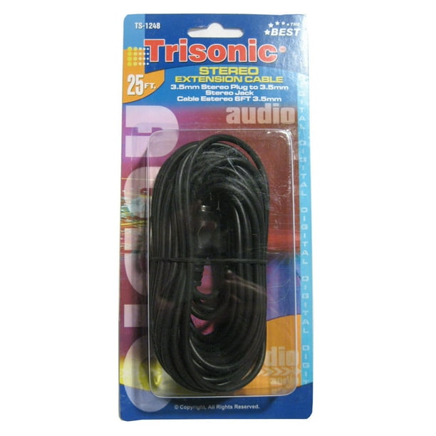 25 FT Stereo Headphone Extension Cable 3.5mm Audio Jack