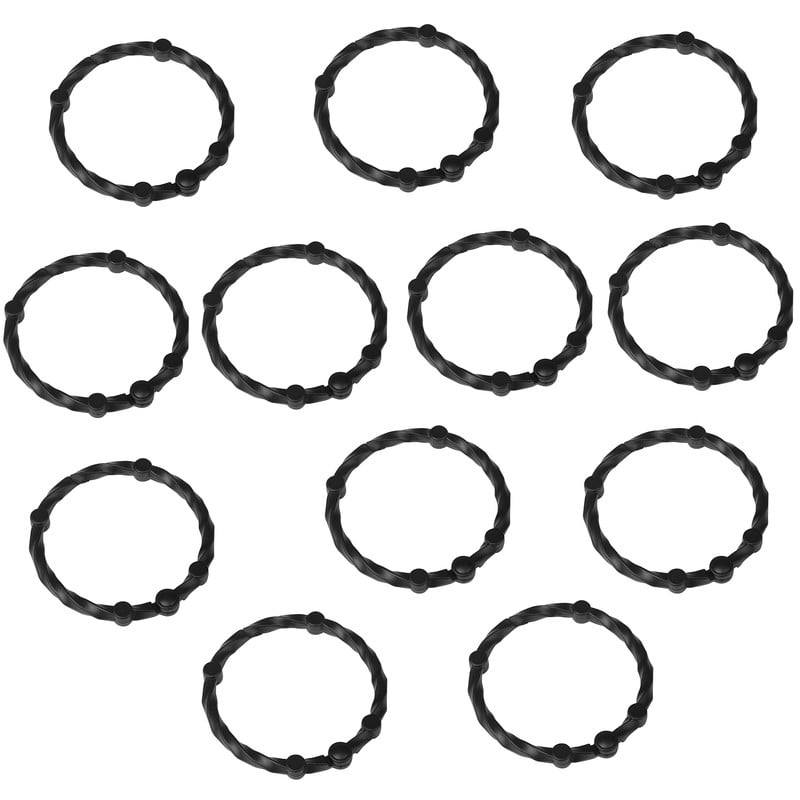 Utopia Alley Shower Eternity Curtain Rings, Rustproof Zinc Shower Curtain Rings for Bathroom Shower Rods Curtains - Set of 12- Black