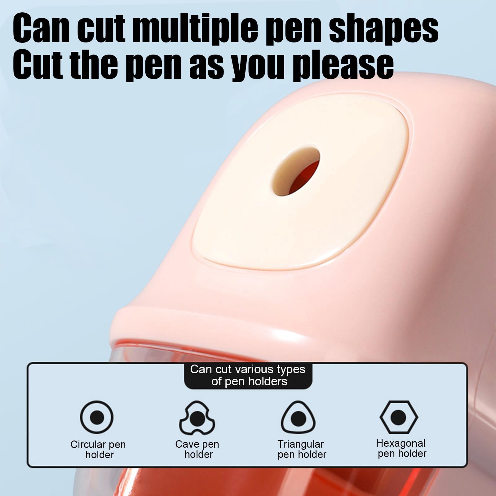 Werulen Handheld Pencil Sharpener with Auto Feed Function,Alloy Steel Sharp Cutting Blade,Multi Shape Pencil Compatible Tool,Firm Base Shaving Box,Portable Daily Sharpening Gadget