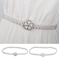 thumbnail image 2 of Mightlink Pearl Belt for Women Fashion Floral Pearl Decorative Waist Chain Sweet Dress Elastic Belt Elegant Party Accessory, 2 of 6