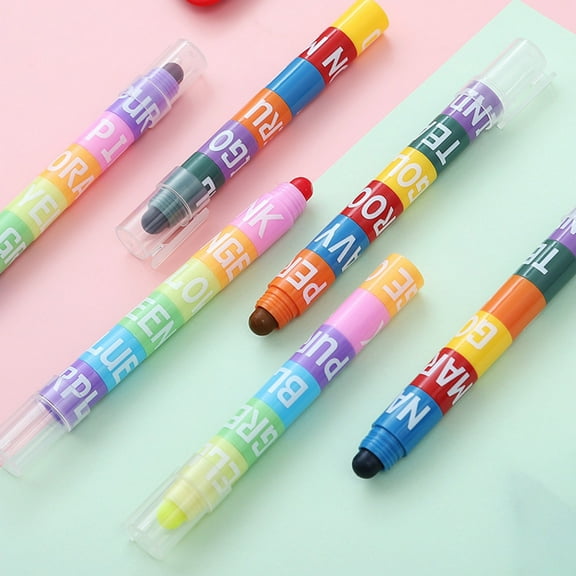Pebbuoy Marker Pen Round Tip 6 Colors Quick-Drying Crayons for DIY Albums Drawing And Marking in Book Coloring Art Supplies