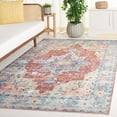 thumbnail image 3 of SAFAVIEH Arizona Shirley Oriental Machine Washable Area Rug, Rust/Aqua, 6' x 6' Square, 3 of 14