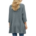 thumbnail image 6 of BUIGTTKLOP Cardigan Sweaters for Women Lighweight 3/4 Sleeve Open Front Mid Long Cardigan Ribbed Knit Casual Loose Outwear Jackets, 6 of 8