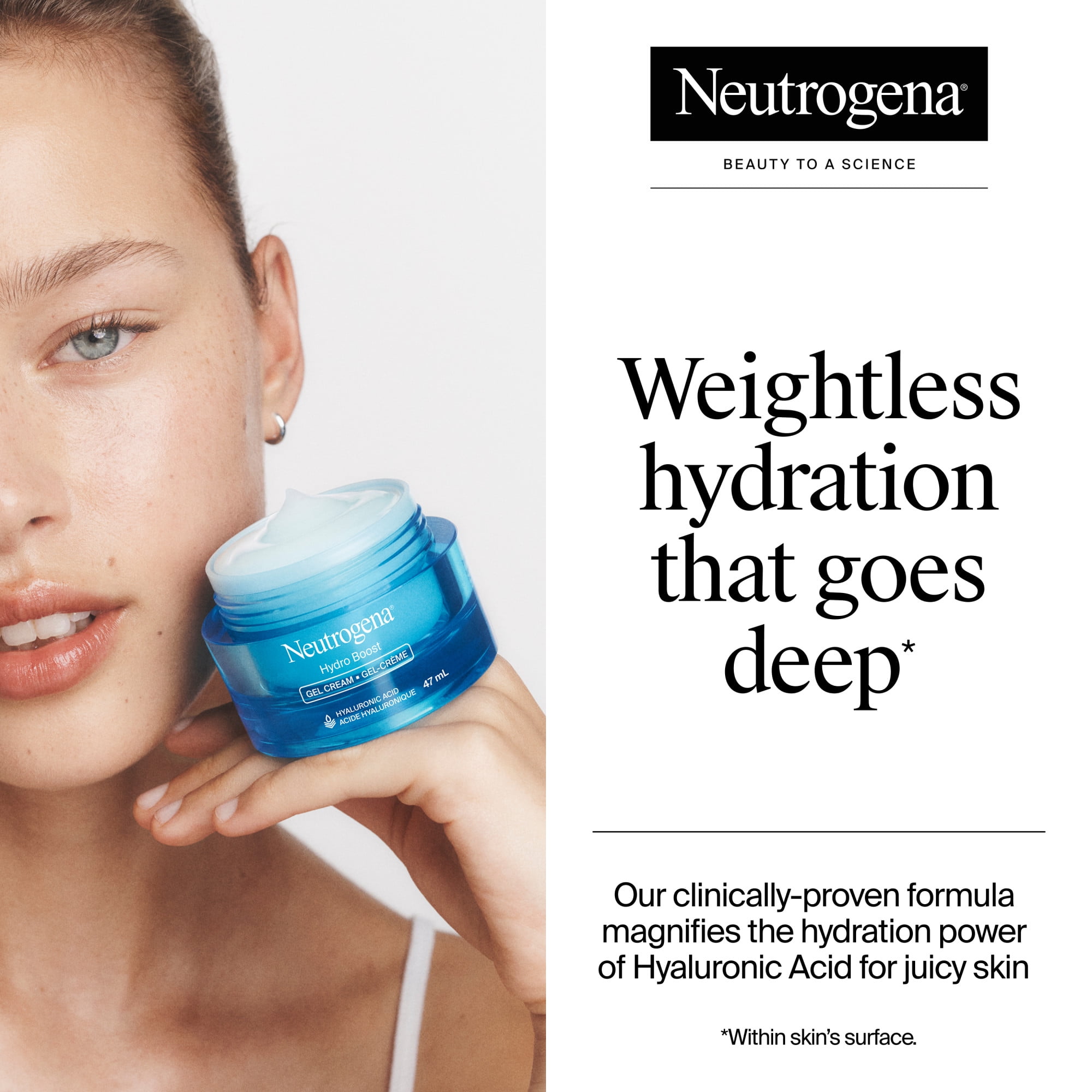 Neutrogena Hydroboost Facial gel-cream with hyaluronic acid, hydrating face moisturizer, Dermatologist Recommended