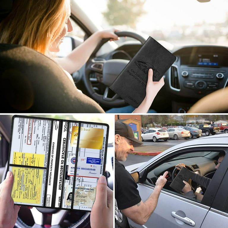 Vehicle Registration Auto Insurance Card Holder Document Wallet Glove Box Case Vehicle Registration Auto Insurance Card Holder Document Wallet Glove Box Case