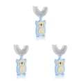 thumbnail image 1 of Bearachild Cepillo de de mano de silicona en forma de U Cepillo de de bebé de doble cara de 360 grados Dispositivos masticables pequeños, azul Type1 NO1, 1 of 6