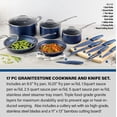 thumbnail image 3 of Granitestone Diamond Nonstick Pots and Pans 17 Piece Kitchen Cookware Set Knife Set Cooking Cutlery Knives Sauce Pan Blue, 3 of 6