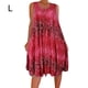 thumbnail image 1 of Vestido corto Sin mangas Jumpingount Estampado para Mujer de verano Rojo vino L, 1 of 5