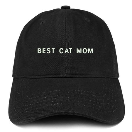Trendy Apparel Shop Best Cat Mom Embroidered Soft Cotton Dad