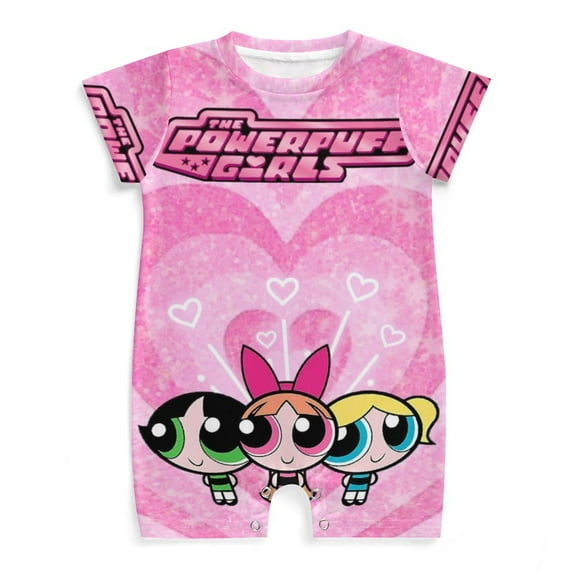 The Powerpuff Girls Baby Romper Short Sleeve Bodysuits Soft Rompers Summer Clothes One-Piece Jumpsuits Outfits 0-3M