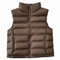 thumbnail image 3 of Roncen Women's Short Down Vest - Sleeveless Warm Puffer Vest with Zip Front - Lightweight Quilted Winter Outerwear Coat with Pockets, 3 of 3