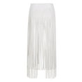 thumbnail image 2 of iiniim Women Long Fringe Tassel Skirt Belt Punk Cool Faux Leather Double Buckles Waistband for Dance Party Costume, 2 of 7