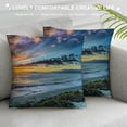 thumbnail image 3 of Orinice Sunset Graphic Decorative Cushion Throw Pillow Cover for Home Living Room Sofa, Soft and Durable Summer Square 1PC 24x24in, 3 of 5