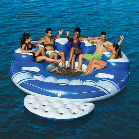 Bestway Blue Caribbean 6-Person Floating Island (Best Way To Make Bubble Solution)