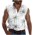 thumbnail image 2 of Nmnitkp Tank Tops Men Sleeveless Hawaiian Print Front Shirt for Men,High-Quality Fabric Mens Tank Top Button Down Shirts White,M, 2 of 5