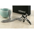 thumbnail image 6 of HZMAN Men's Stainless Steel Cross Crucifix Bible Prayer Pendant Necklace 22+2" Chain, 6 of 8