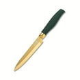 thumbnail image 6 of Thyme & Table 7-Piece Slim Block Knife Set - Green & Gold, 6 of 11