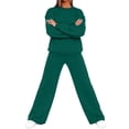 thumbnail image 5 of Fall Sweatsuits Women 2 Pcs Lounge Sets Matching Oversized Sweatshirt Sweatpants Tracksuit Set (Green XL), 5 of 7