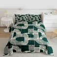 thumbnail image 2 of Feelyou Chic Minimalst Teens Bedding Comforter Set, Stripes Lines Dark Green Twin Comforter Sets, Vintage Simple Fashion Reversible Bedding Set, Luxury Bedroom Decor, 2 Pieces, 2 of 8