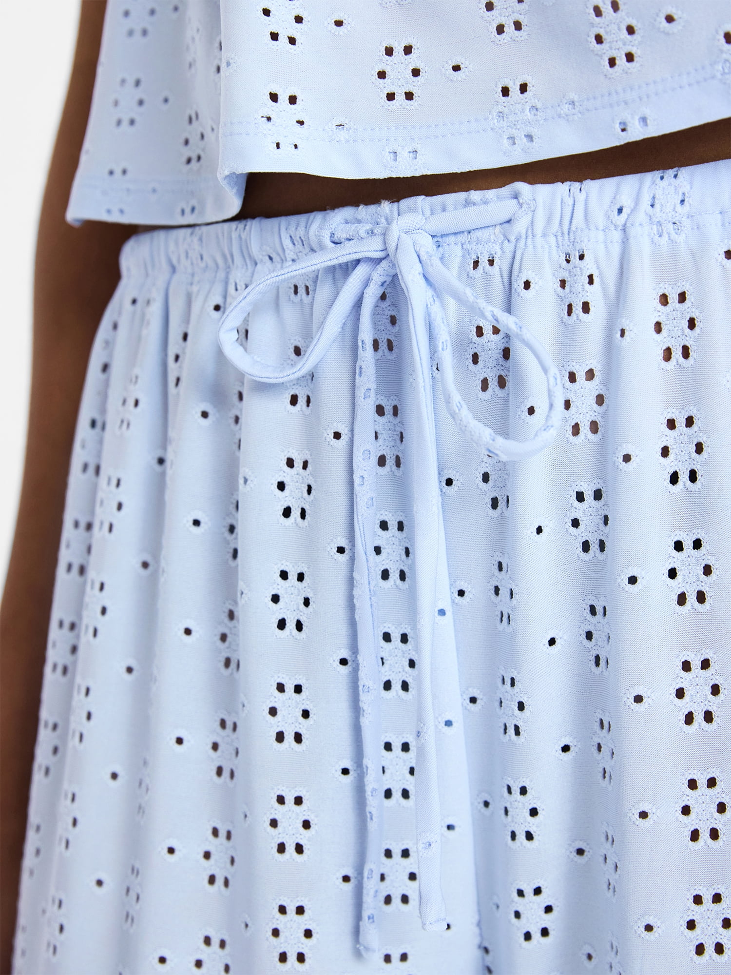 No Boundaries Eyelet Cami and Pants Sleep Set, 2-Piece, Women's XS-XXL