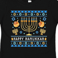 thumbnail image 4 of Inktastic Happy Hanukkah Sweater Style Design with Menorah and Dreidel Boys or Girls Toddler T-Shirt, 4 of 5