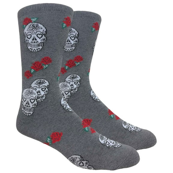Mens Novelty Skulls and Roses Socks