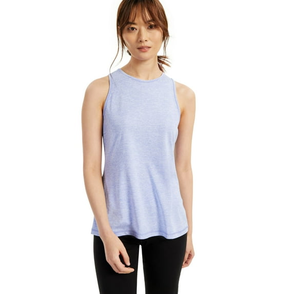 allbrand365 Designer Womens Heathered Keyhole-Back Tank Top