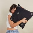 thumbnail image 2 of PILLOWPIA Marguerite Cotton Pillow Cover, Black, 20'' x 20'', Decorative Throw Pillow Case, 2 of 9