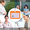 thumbnail image 3 of Clearance! beishanbush Business Card Holder Card Protector 4 X 3 Inches with Lanyard Transverse Clear Pp Plastic Card Holder One Size Orange, 3 of 7