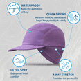 thumbnail image 4 of TrailHeads Ponytail Hat - Fleece Beanie for Women - Warm Winter Hat with Visor - Running, Hiking - Purple, 4 of 7