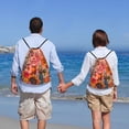 thumbnail image 5 of Disketp Vibrant Floral Collage Portrait Drawstring Backpack Drawstring Gym Bags Draw String Bags for Sports, Gym, Travel, Swimming, Beach-Small, 5 of 6