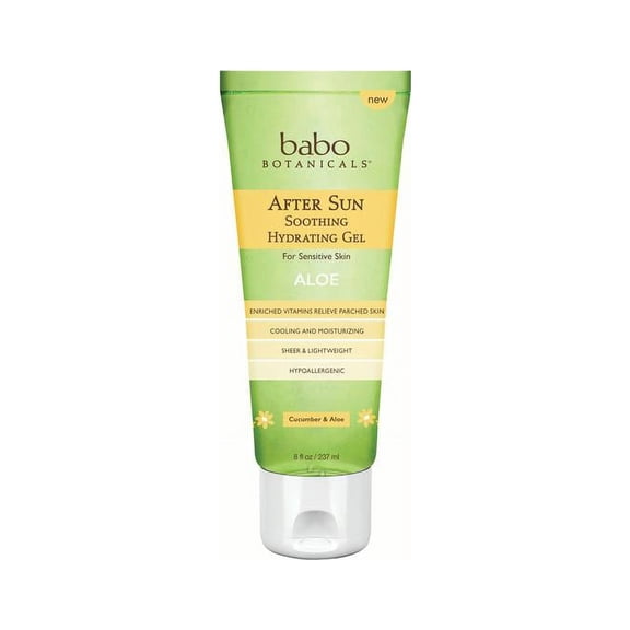 Babo Botanicals After Sun Soothing Hydrating Aloe Gel, 8 fl oz